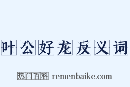 叶公好龙反义词是什么意思的图片